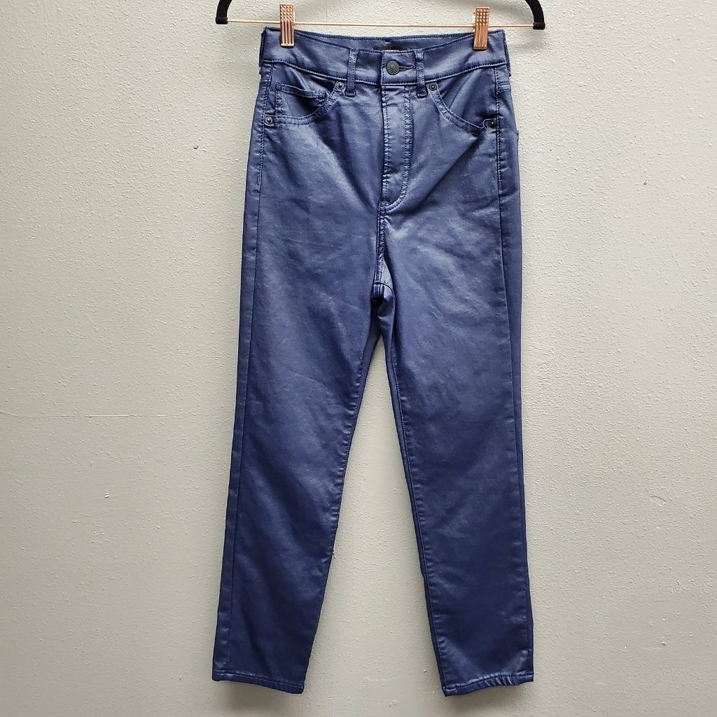 Express Jeans Womens 00s Blue Slim Super High Rise Faux Leather Pants Stretch